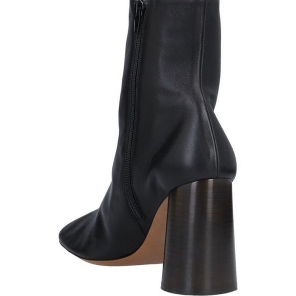 Celine Elliptic Nappa Lambskin Leather Black Heeled Ankle Boots Phoebe Philo 40 - Picture 3 of 15